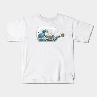 Hokusai Ship In a Bottle Kids T-Shirt